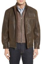 Men's Missani Le Collezioni Vintage Lambskin Suede Jacket With Detachable Bib - Metallic