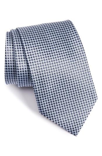 Men's Ermenegildo Zegna Geometric Silk Tie, Size X-long - Blue