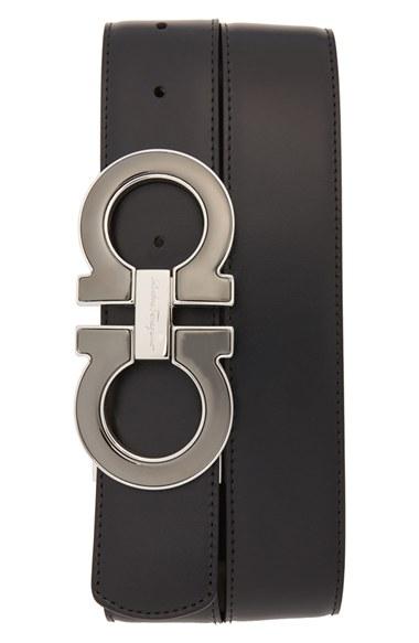 Men's Salvatore Ferragamo Reversible Leather Belt - Nero