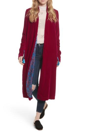 Women's Free People Dhalia Velvet Duster - Pink