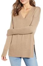 Women's Trouve Side Slit Sweater, Size - Beige