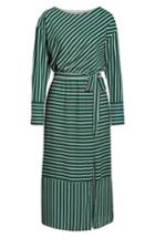 Women's Charles Henry Striped Midi Dress - Green