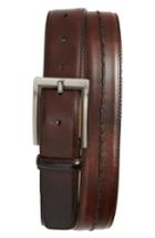 Men's Magnanni Center Stitch Leather Belt - Brown