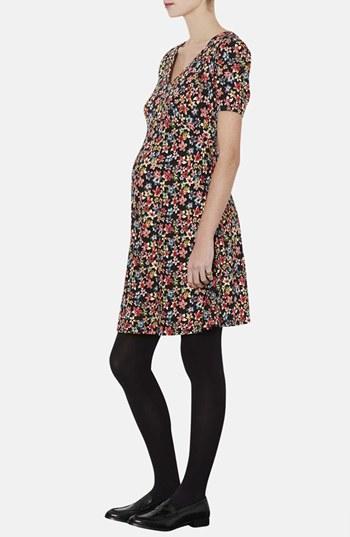 Topshop Floral Fit & Flare Maternity