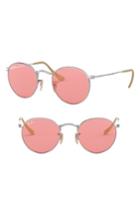 Women's Ray-ban Retro Inspired Round Metal Sunglasses - Pink