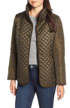 Petite Women's Gallery Quilted Jacket P - Green
