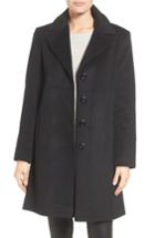 Women's Larry Levine Notch Collar Wool Blend Coat