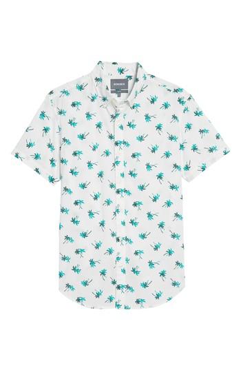 Men's Bonobos Slim Fit Palm Tree Print Sport Shirt, Size R - White