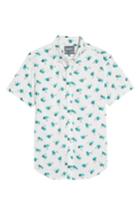 Men's Bonobos Slim Fit Palm Tree Print Sport Shirt, Size R - White