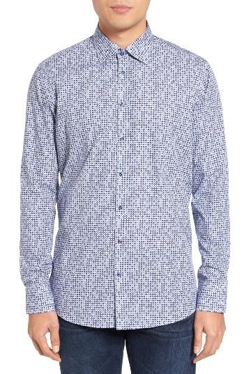 Men's Sand Trim Fit Geo Print Sport Shirt