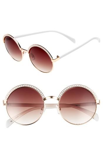 Women's Bp. Round Sunglasses - White/ Gold