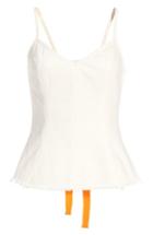 Women's Topshop Boutique Lace-up Back Denim Camisole Us (fits Like 0-2) - White