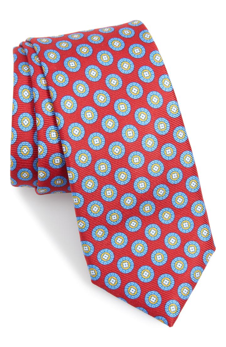 Men's Nordstrom Men's Shop Nicolas Medallion Silk Tie, Size - Red