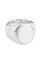 Women's Tom Wood 'patriot Collection' Oval White Agate Signet Ring