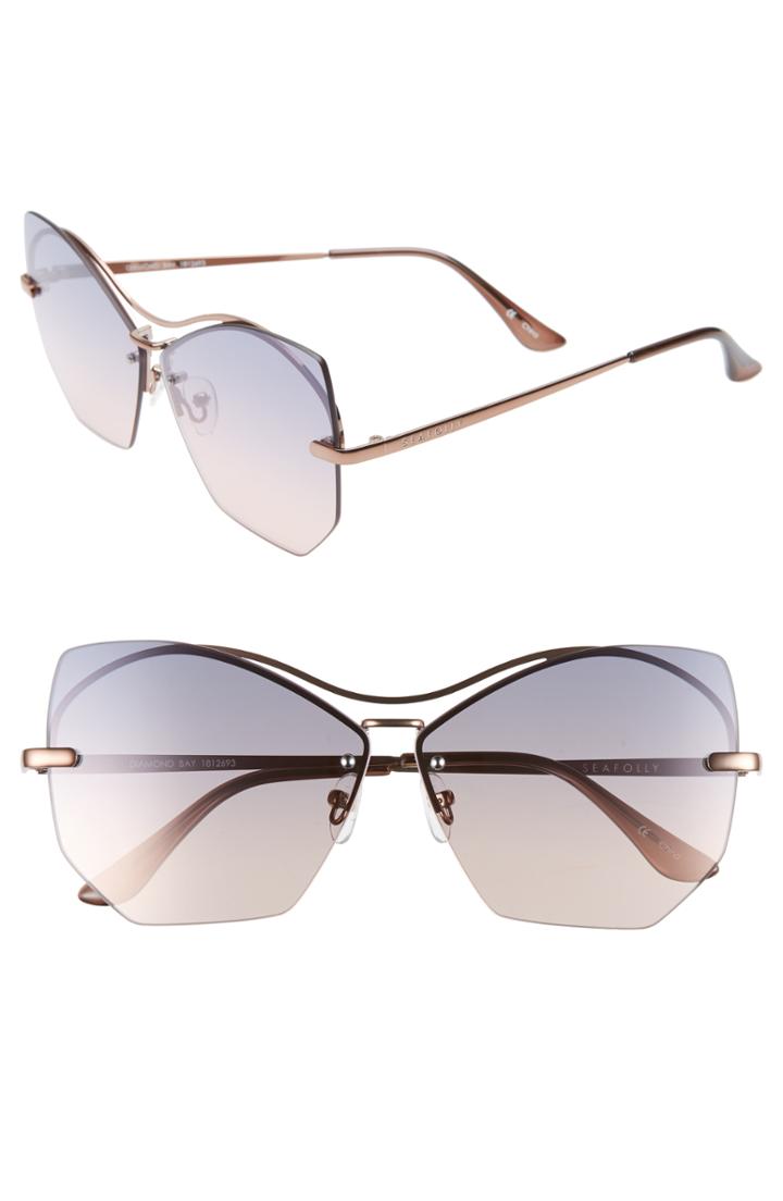 Women's Seafolly Diamond Bay Oversize 63mm Sunglasses - Tan