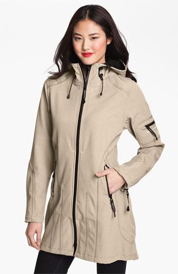 Women's Ilse Jacobsen Rain 7 Hooded Water Resistant Coat - Beige