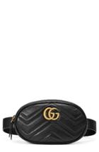 Gucci Gg Marmont Matelasse Leather Belt Bag - Black