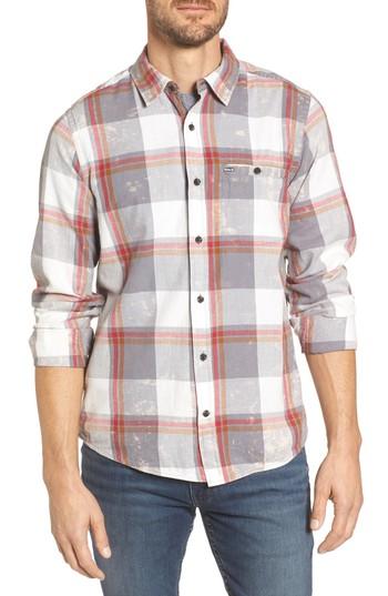 Men's Hurley Burnside Plaid Shirt - Grey