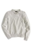 Women's J.crew Ruffle Neck Pullover Sweater - Grey