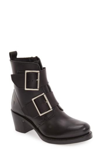 Women's Frye 'sabrina' Double Buckle Boot M - Black