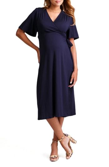 Women's Ingrid & Isabel Flutter Sleeve Knit Wrap Maternity/nursing Dress - Blue