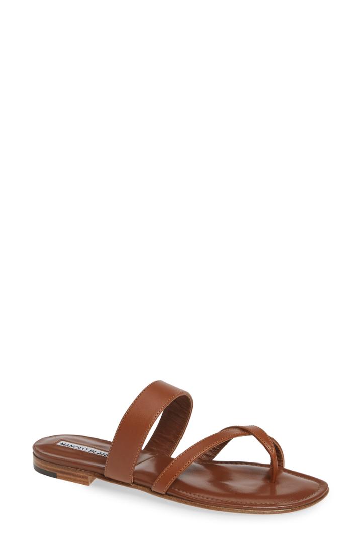 Women's Manolo Blahnik Slide Sandal Us / 34eu - Brown