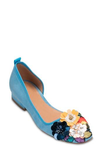 Women's Bill Blass Lola Half D'orsay Flat M - Blue
