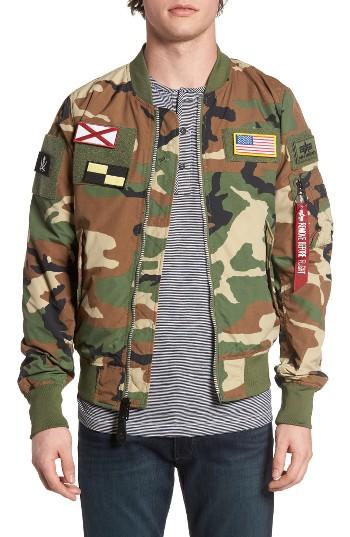 Men's Alpha Industries L-2b Flex Reversible Flight Jacket - Green