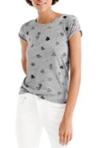 Women's J.crew Sequin Heart Tee, Size - Beige