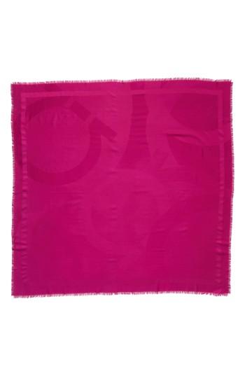 Women's Salvatore Ferragamo Gancio Jacquard Scarf, Size - Burgundy