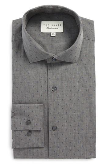 Men's Ted Baker London Endurance Tidies Trim Fit Print Dress Shirt .5 32/33 - Black
