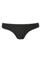 Women's Topshop Ribbed High Leg Bikini Bottoms Us (fits Like 0) - Black