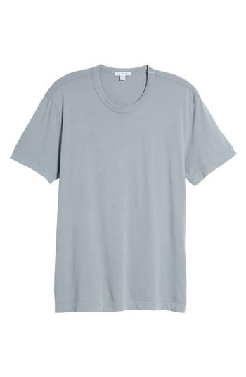 Men's James Perse Checkerboard Crewneck T-shirt (l) - Grey