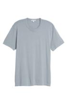 Men's James Perse Checkerboard Crewneck T-shirt (l) - Grey
