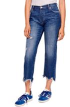 Women's Free People Maggie Ripped Crop Straight Leg Jeans - Blue