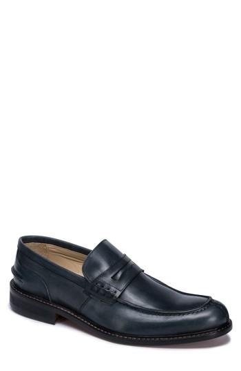 Men's Bugatchi Apron Toe Penny Loafer .5 M - Blue