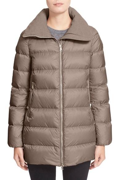 Women's Moncler 'torcyn' Nylon Down Puffer Coat - Beige