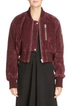 Women's Acne Studios Sasika Suede Bomber Jacket Us / 32 Eu - Purple