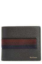 Men's Paul Smith Stripe Webbing Leather Wallet -