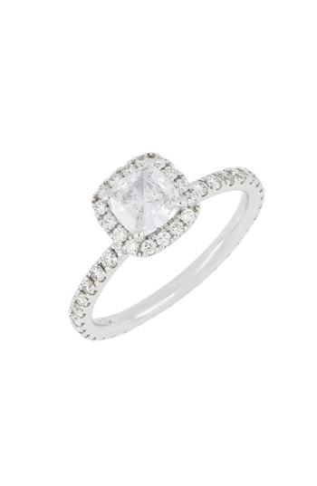 Women's Bony Levy Pave Diamond Halo Cushion Engagement Ring Setting (nordstrom Exclusive)