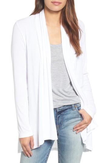 Women's Bobeau High/low Jersey Cardigan, Size - Grey