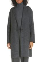 Women's Polo Ralph Lauren Plaid Wool Blend Coat - Grey