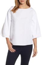 Women's Halogen Blouson Bell Sleeve Top - White