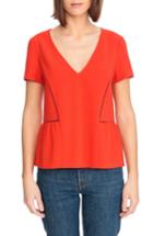 Women's Sezane Amanda Ladder Stitch Blouse Us / 34 Fr - Red
