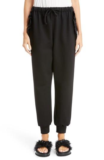 Women's Simone Rocha Ruffle Embellished Jogging Pants - Black