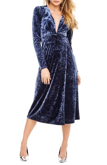 Women's Astr The Label Georgette Wrap Dress - Blue