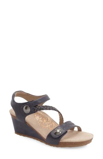 Women's Aetrex 'naya' Wedge Sandal -5.5us / 35eu - Blue