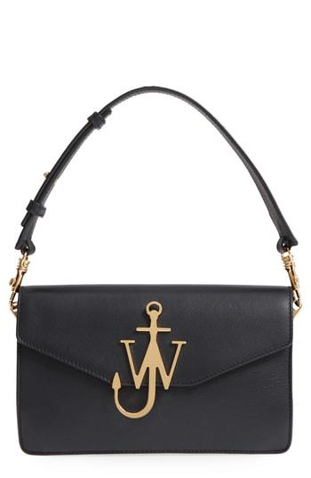 J.w.anderson Logo Leather Shoulder Bag - Black