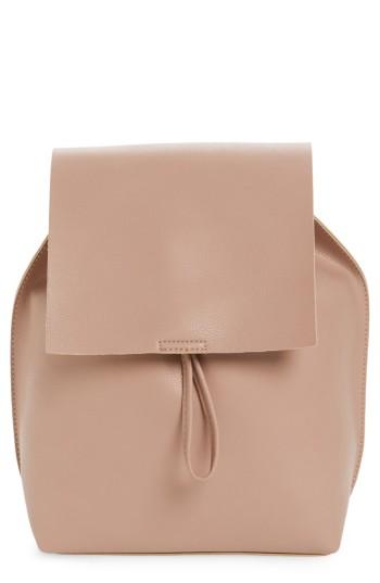 Street Level Faux Leather Backpack - Pink