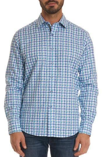 Men's Robert Graham Grouper Classic Fit Geo Sport Shirt - Blue/green